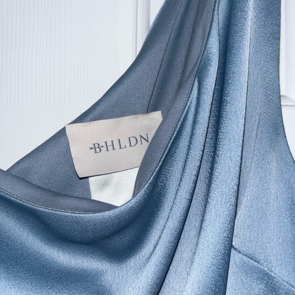 BHLDN Dylan One-Shoulder Satin Side-Slit Gown - Picture 4 of 5